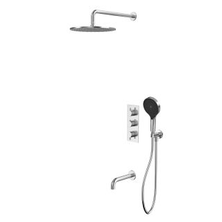 Душевой комплект термостатический WHITECROSS Y YSET11TOPNIB брашированный никель